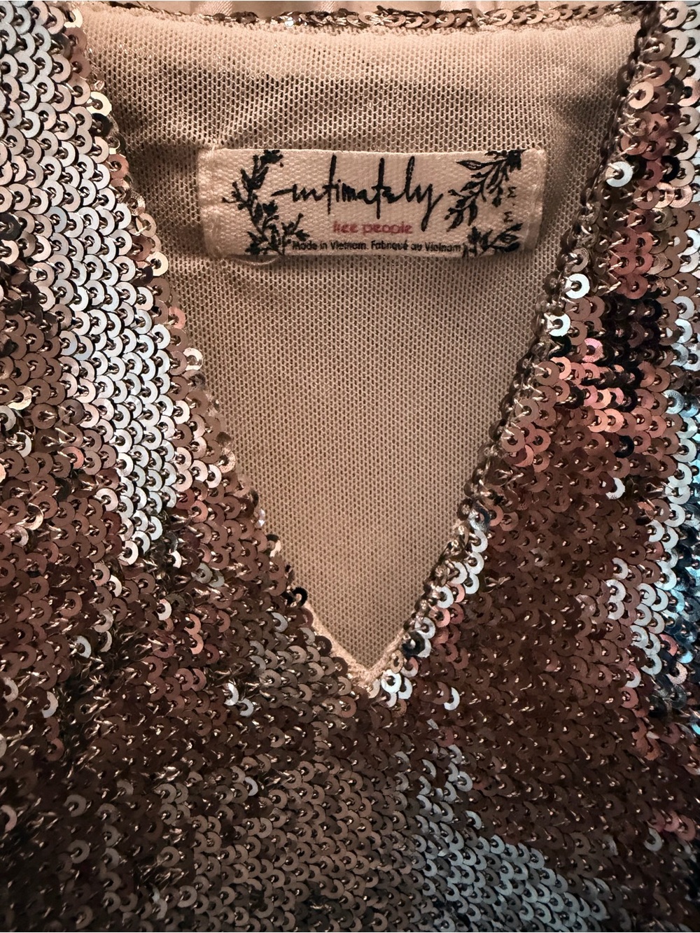 Free People Double Take Silver Sequin Mini Slip Dress Women’s Size Medium - Picture 6 of 8